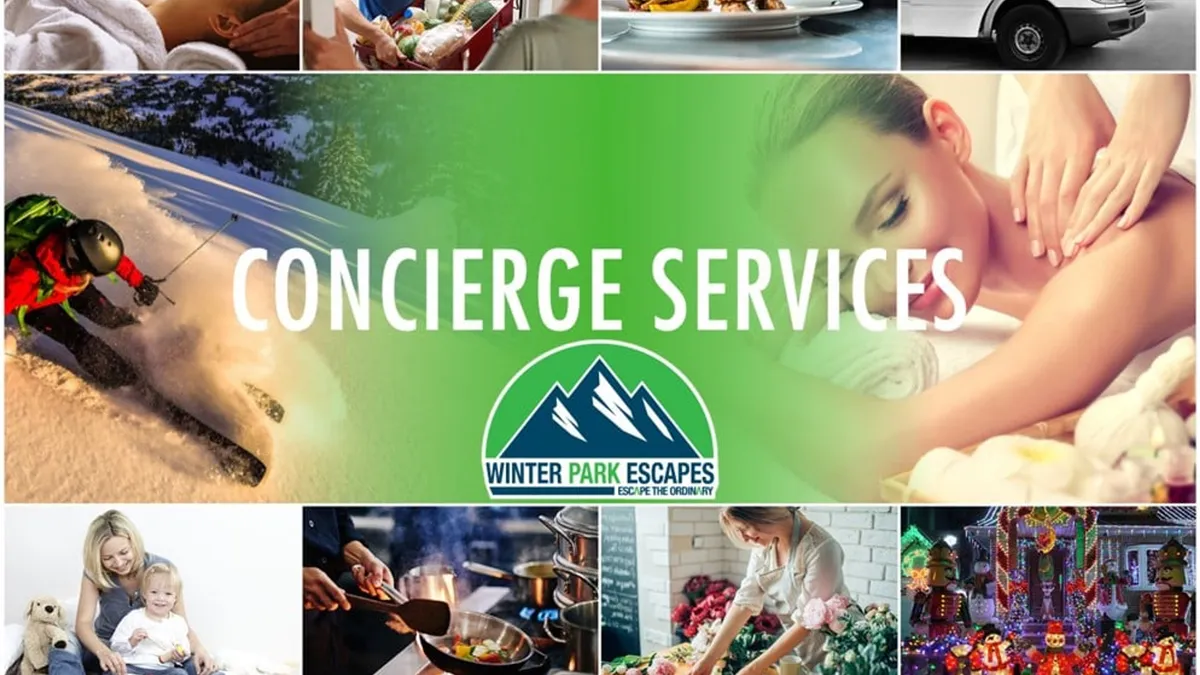 A vibrant interior scene with spa treatments, skis and snowboards, family bonding, cooking, and holiday decorations. It conveys both relaxation and excitement, capturing the resort's dual emphasis on indulgence and adventure.